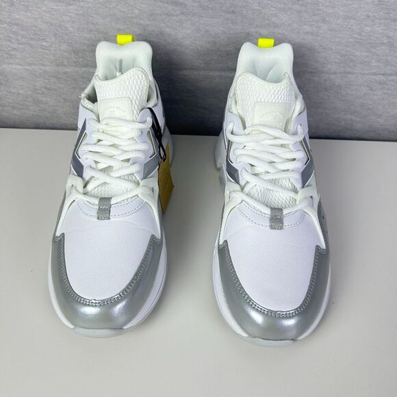 Manich Shoes - NWT Munich White Silver Lace-Up Low Top Click Dama Sneakers Women's Size 8